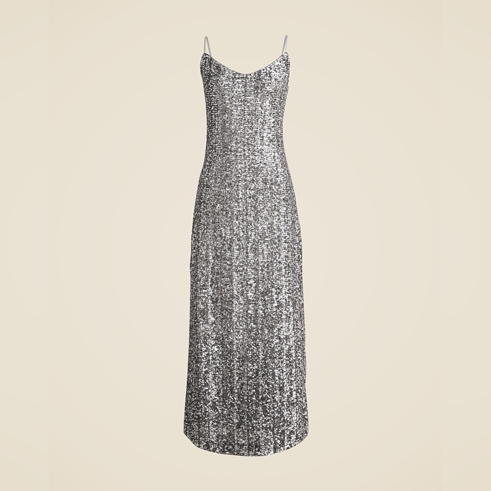 NWT J.Crew Collection Sequin floor-length slip dress - Picture 3 of 16